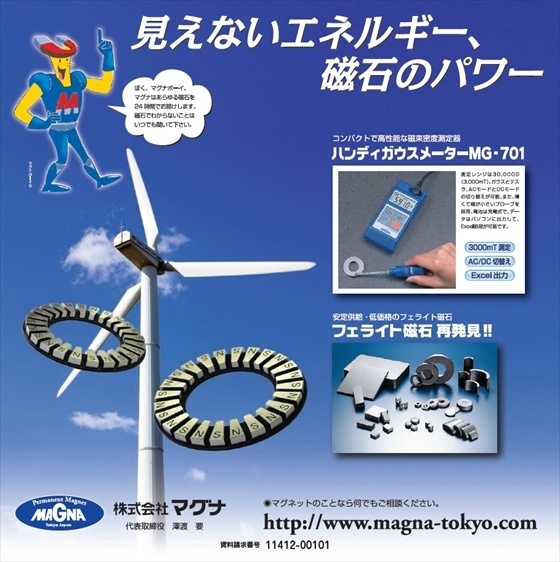 ハンディガウスメーターMG・701・フェライト磁石