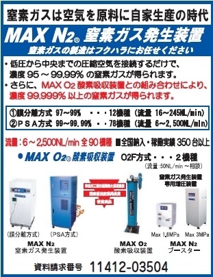 MAX N2窒素ガス発生装置