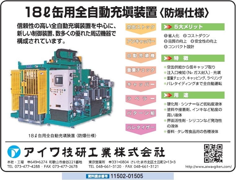 18L缶用全自動充填装置