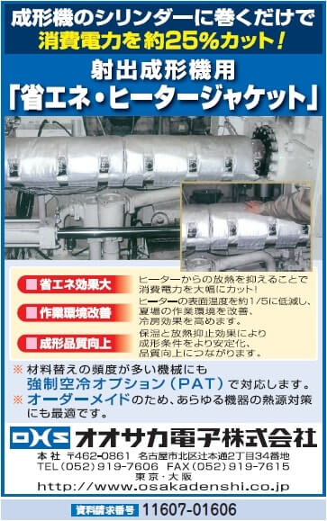 射出成形機用　省エネ・ヒータージャケット