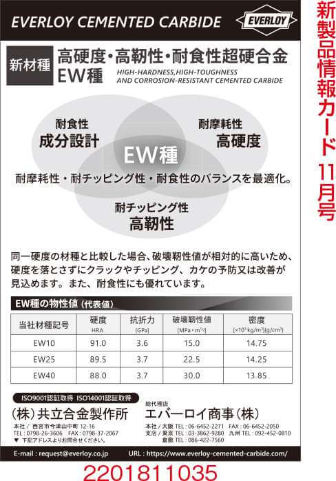 超硬度・高靭性・耐食性超硬合金