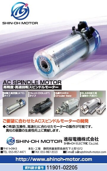 高精度・高速回転スピンドルモーター