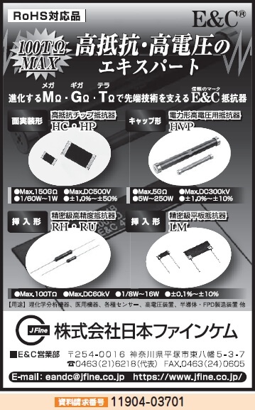 高抵抗チップ抵抗器ほか