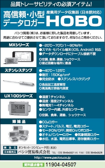 高信頼・小型データロガー HOBO