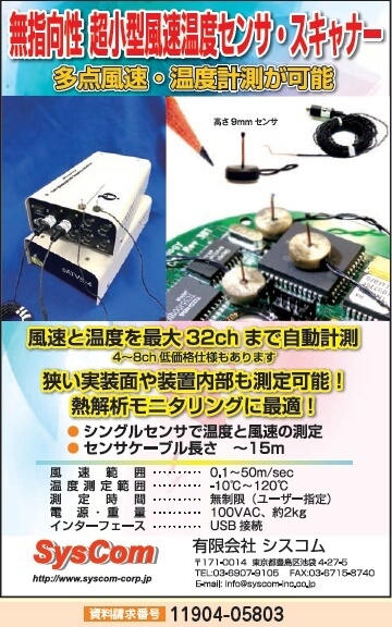 無指向性 超小型風速温度センサ・スキャナー