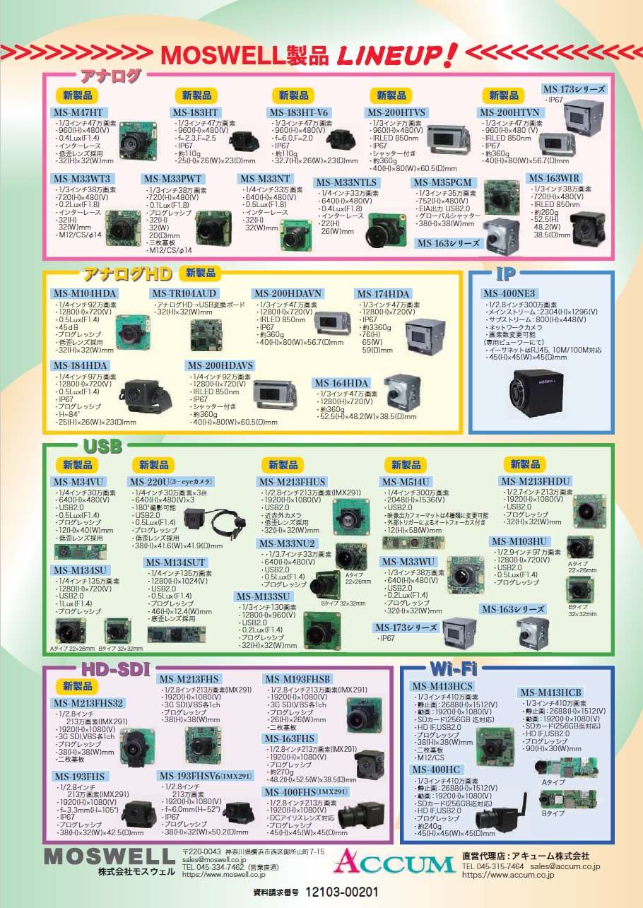 産業用カメラ各種