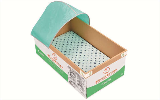 乳幼児用段ボール簡易ベッド ／コンビウィズ株式会社｜安全防災