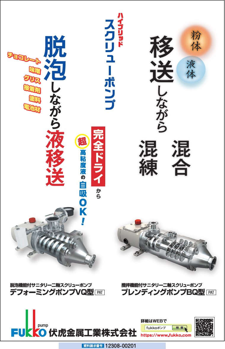 サニタリー二軸スクリューポンプ各種