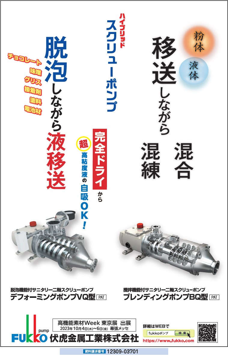 サニタリー二軸スクリューポンプ各種