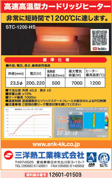 高速高温型カードリッジヒーター