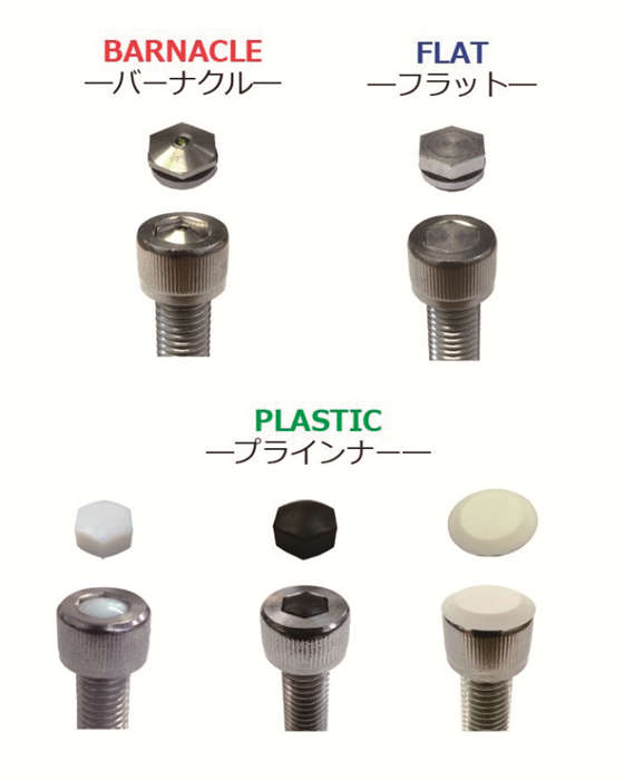 六角穴付きボルト用いたずら防止部品